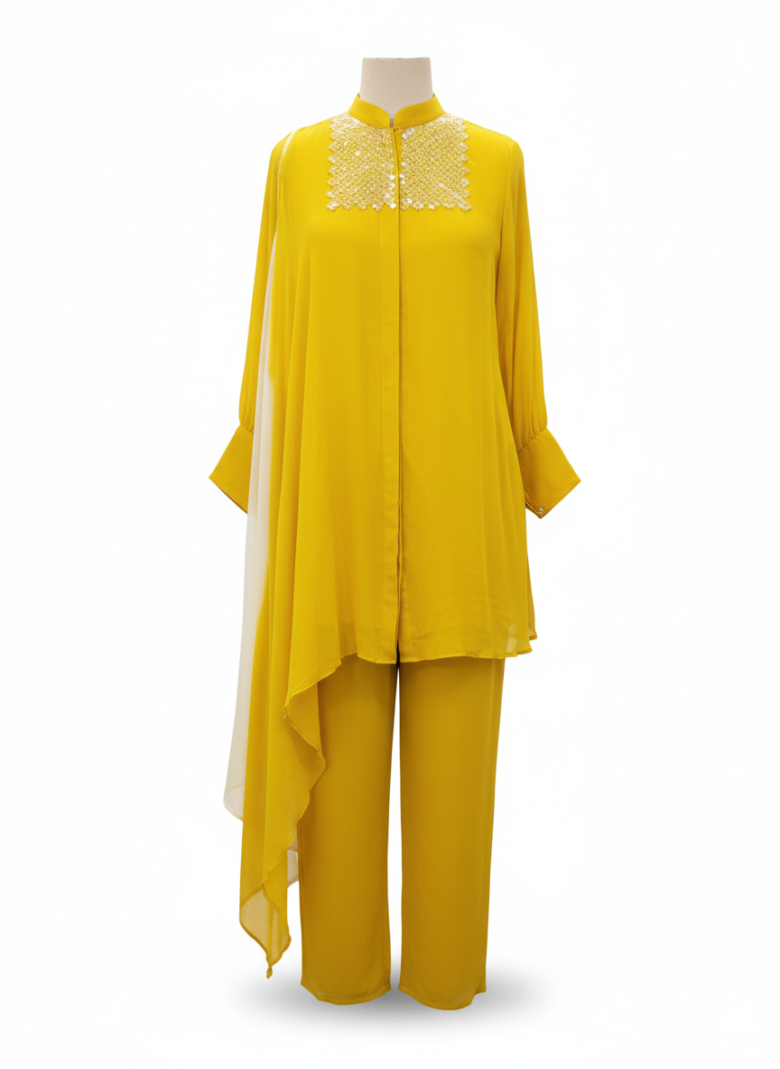 Flowy Pure Georgette Indo-Western Co-Ord Set