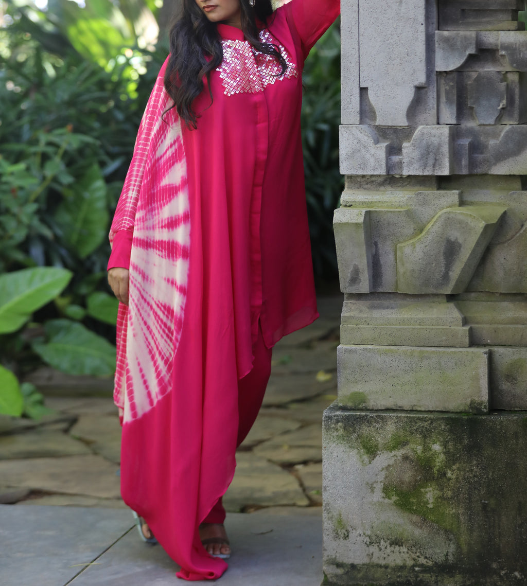 Flowy Pure Georgette Indo-Western Co-Ord Set