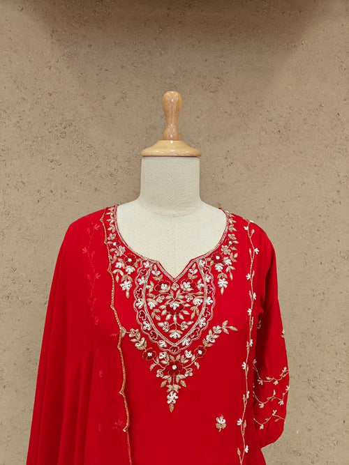 Dola Silk Kashni Noor Suit Set - Festive Embroidered Ensemble