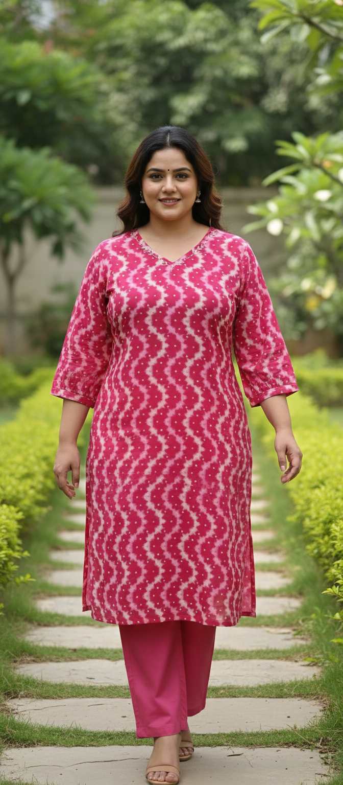 Ombre Muslin Rose Radiance Embroidered Kurta set with Patola dupatta
