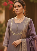 Ziya Shimmer Tissue Suit Set - Regal Elegance in Tissue Silk
