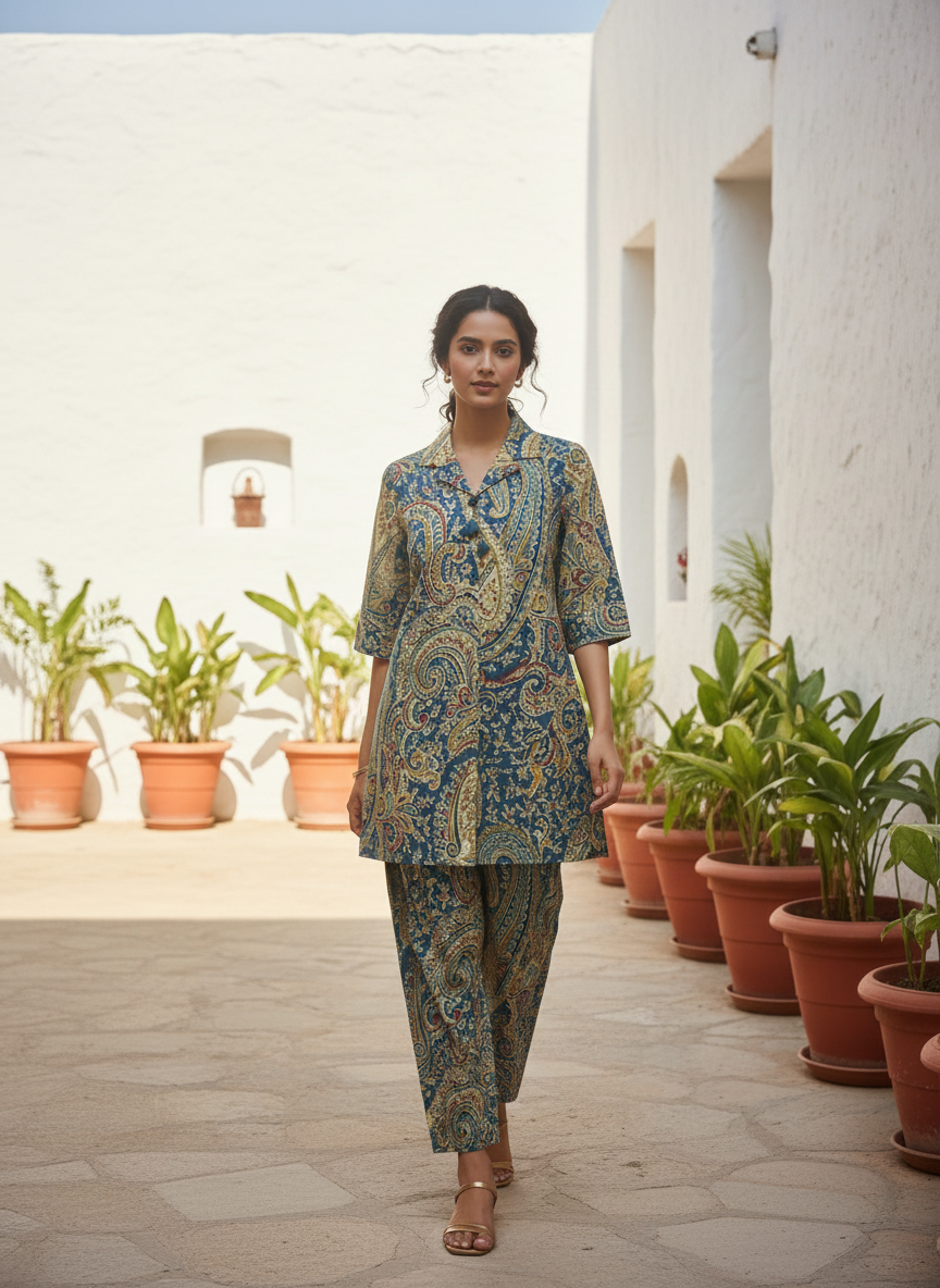 Midnight Paisley Cotton Co-Ord Set