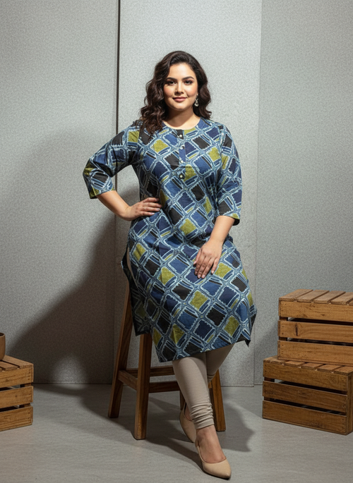 Ajrakh Angrakha Pure Cotton Kurti