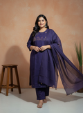 Plus Size Celestial Grace Royal Purple Kurta Set