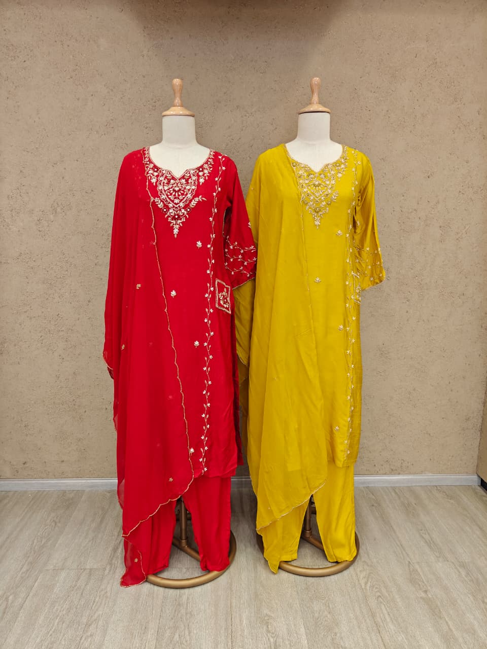 Dola Silk Kashni Noor Suit Set - Festive Embroidered Ensemble