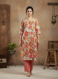 Multi-Floral Pure Cotton Angrakha Kurti