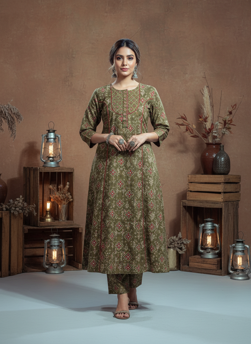 Olive Garden Pure Cotton Kurta Set