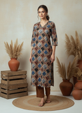 Brown Indie Pure Cotton Kurti