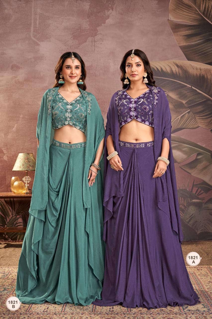 Pure Chinon Cape & Drape Skirt Set